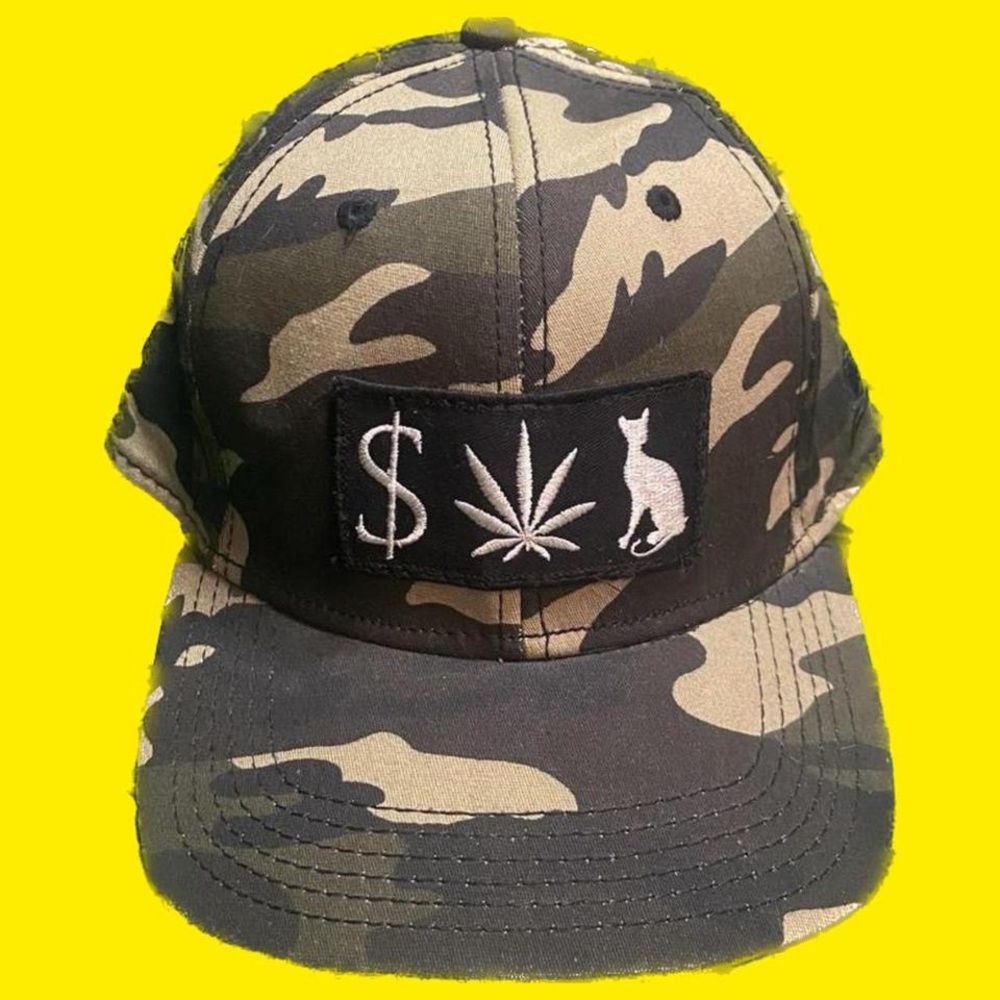 “Money W**d, P***y” Classy Brand SnapBack in Camo.
Rare Hat